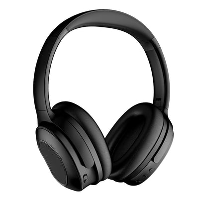 Head-mounted wireless noise-canceling headphones, designed for immersive sound and comfortable wear.