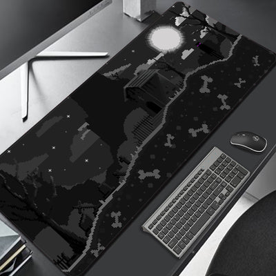 Extended mechanical keyboard mouse pad for gamers, providing ample space and smooth surface for precise control.